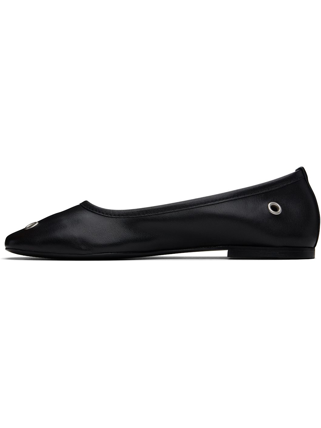 Black Eyelet Ballerina Flats - 3