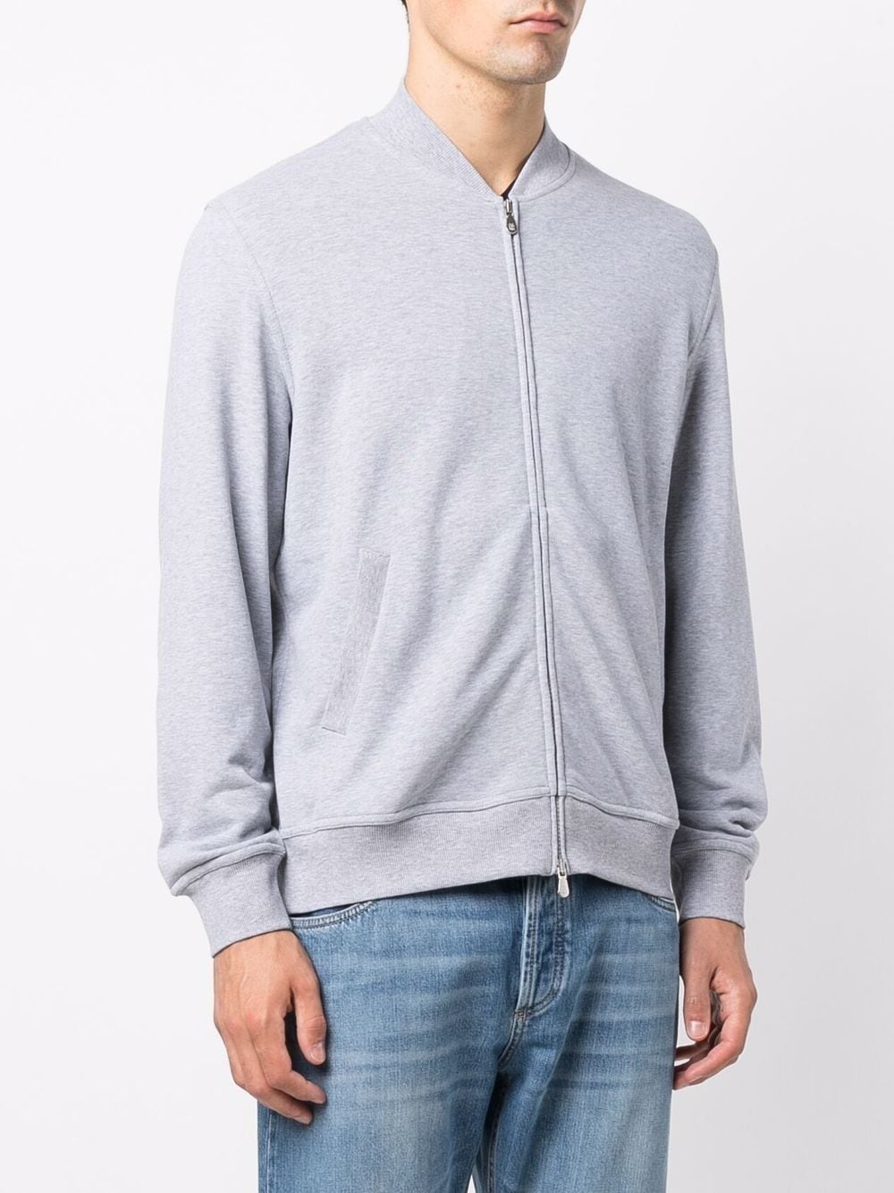 zip-up sweater bomber jacket - 3