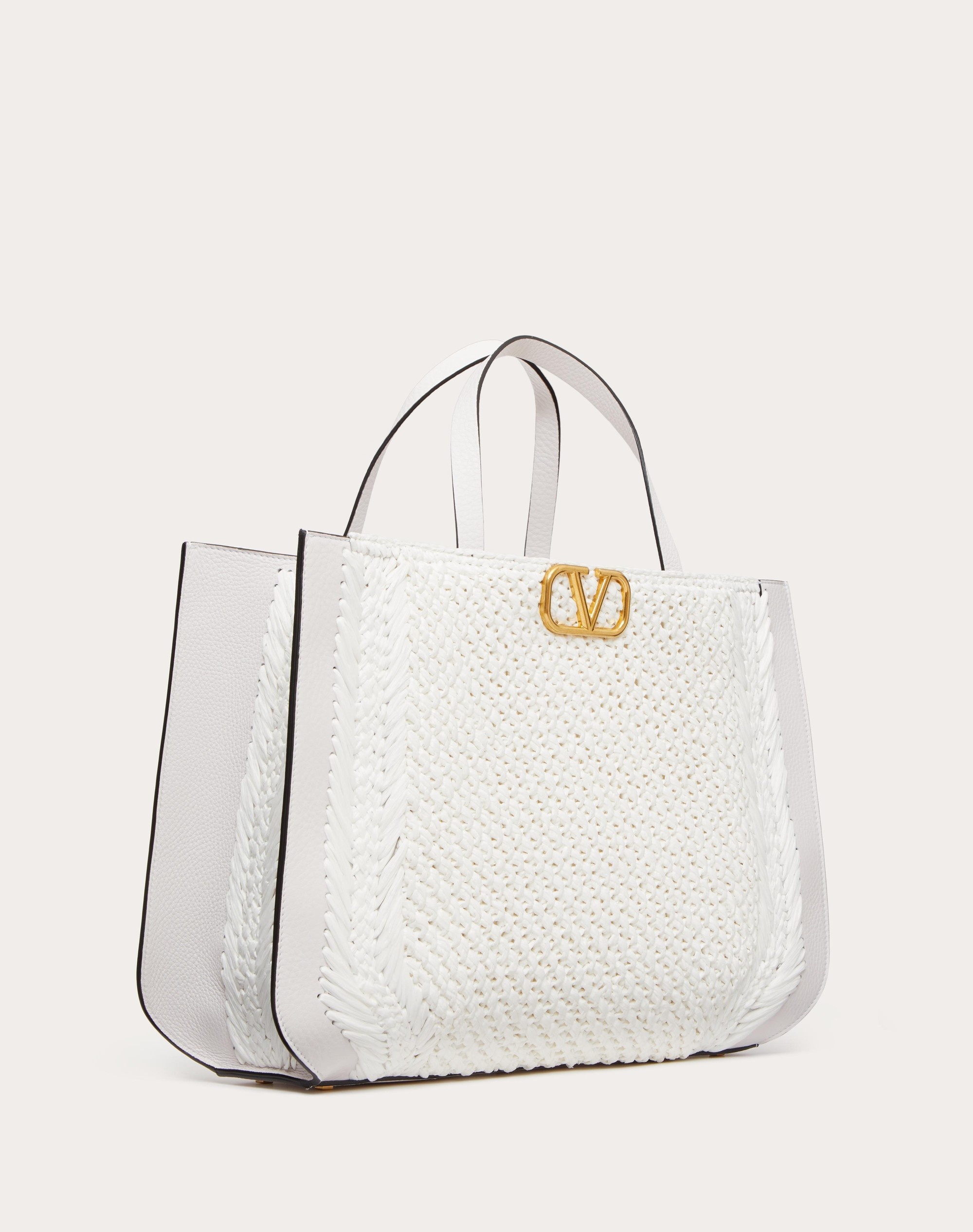 VLOGO SIGNATURE RAFFIA HANDBAG - 3
