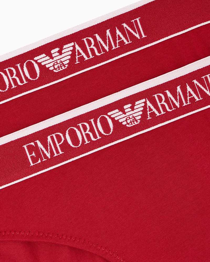 EMPORIO ARMANI TWO-PACK OF ASV ICONIC ORGANIC-COTTON BRIEFS WITH LOGO WAISTBAND outlook