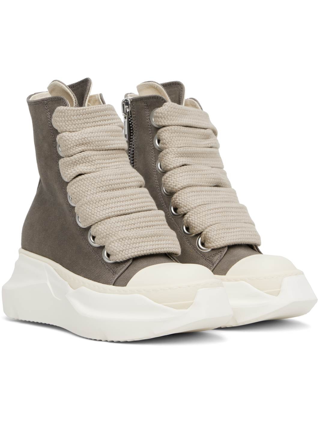 Gray Hollywood Jumbo Laces Abstract Sneak Sneakers - 4