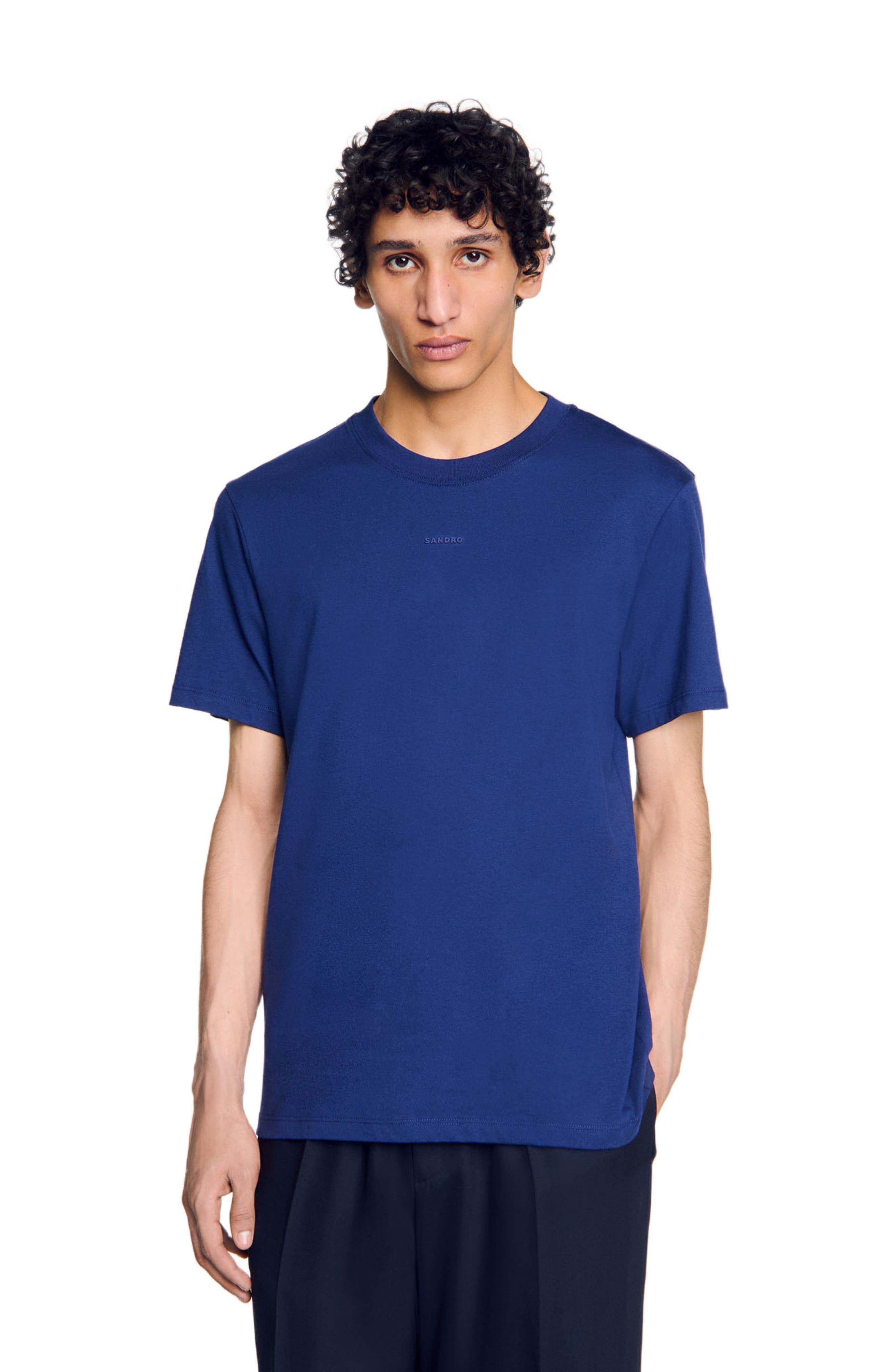 SANDRO Cotton T-shirt with logo in Royal Blue at Nordstrom - 3