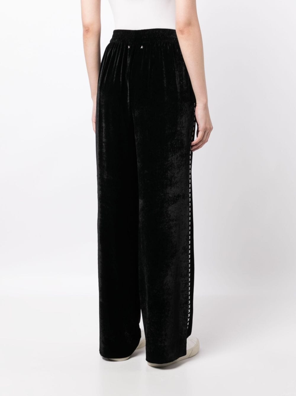 cross-print velvet-finish track pants - 4