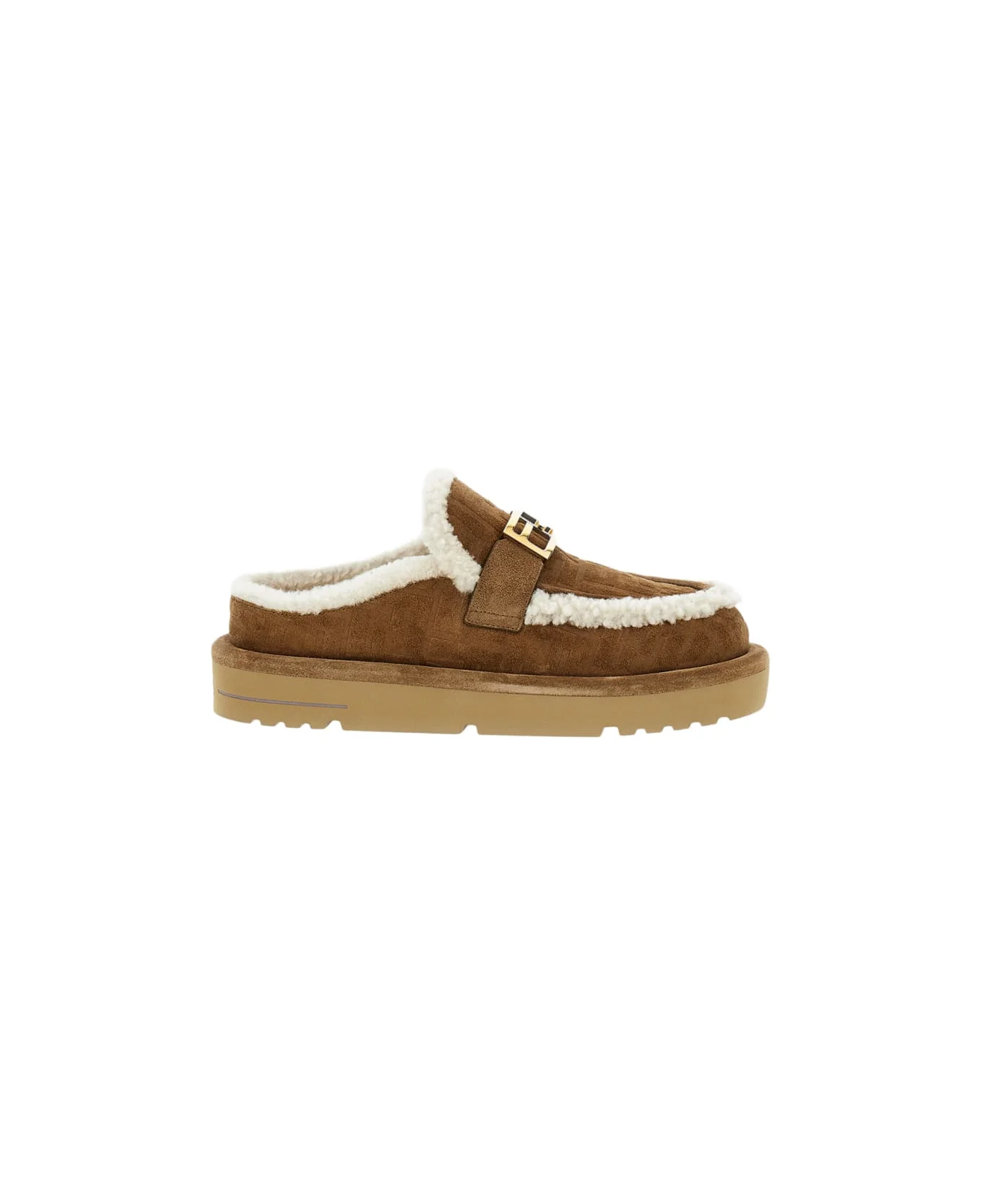 Suede And Shearling Sabot - 1