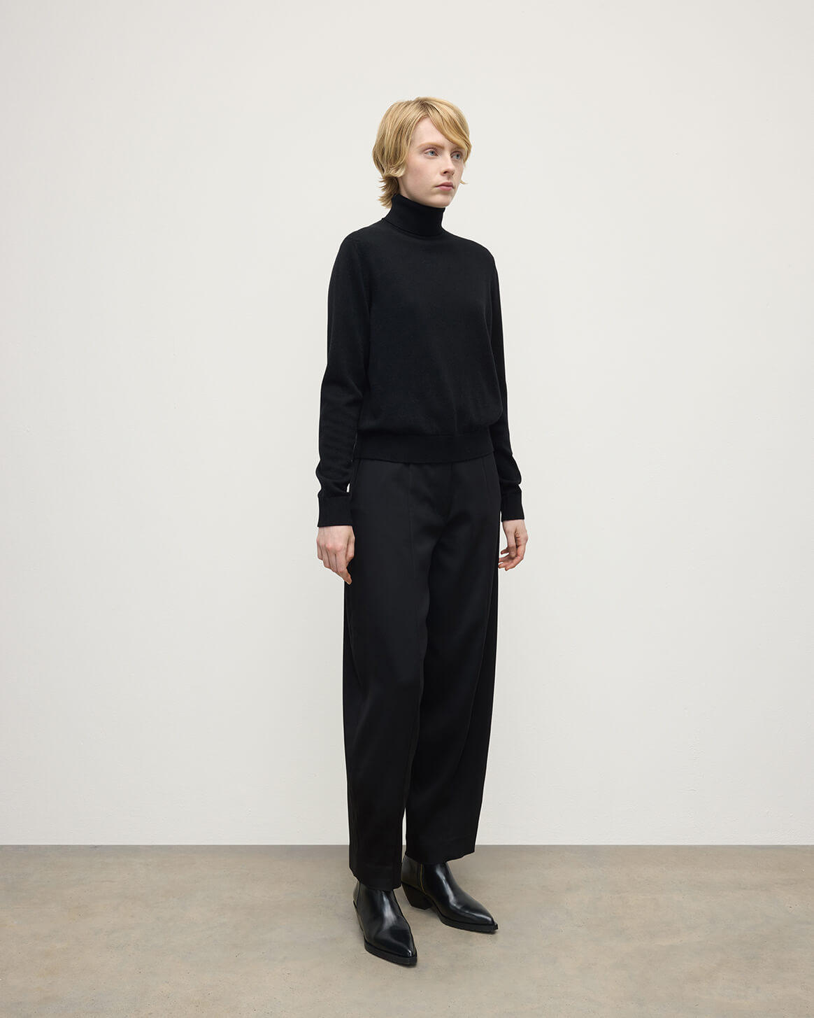 Classic Cashmere Black Roll Neck Jumper - 3