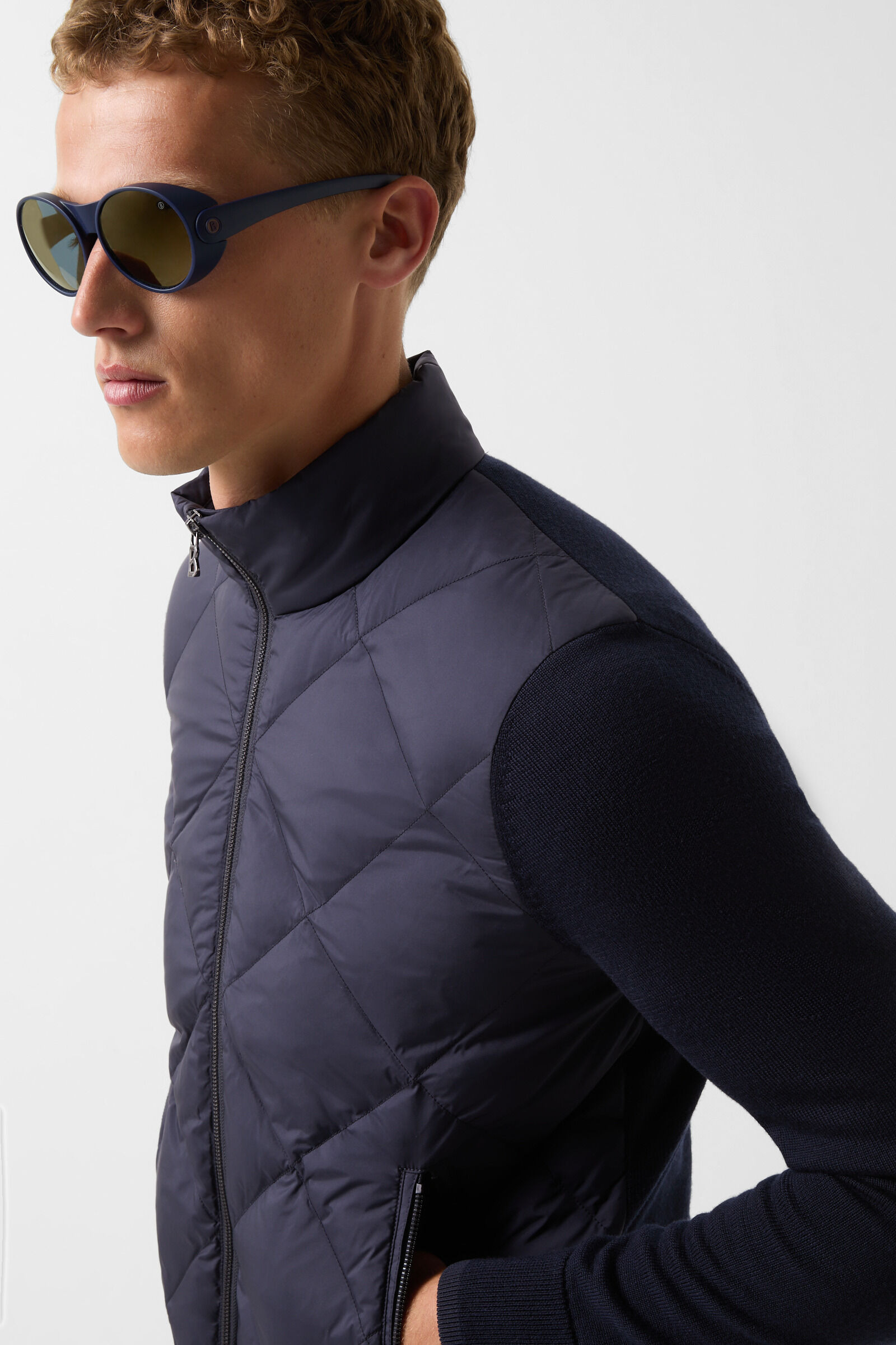Zisco hybrid knit jacket in Navy blue - 5