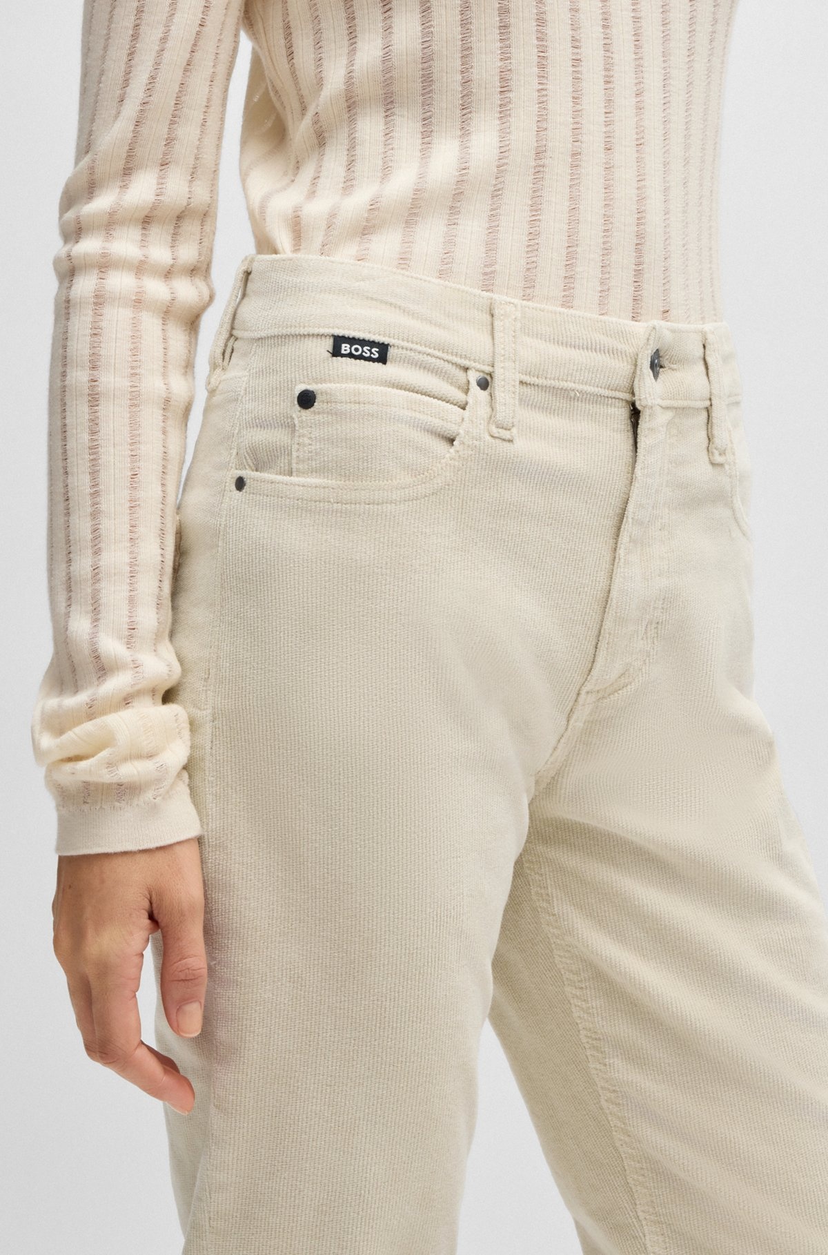 STRAIGHT-FIT JEANS IN STRETCH-COTTON CORDUROY DENIM - 5