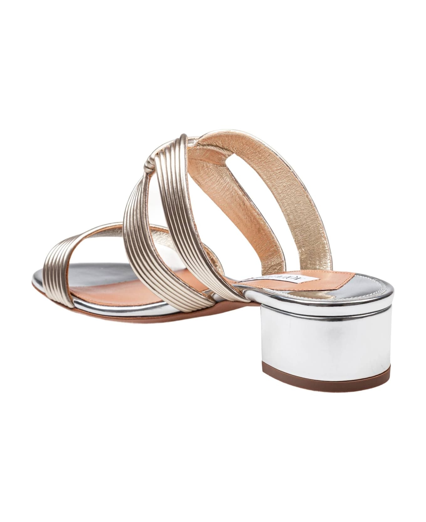 Mule Esencia 35 In Laminated Leather Color Light Gold/silver - 4