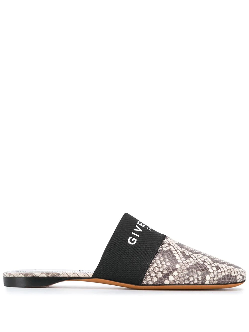 logo snake-print leather mules - 1