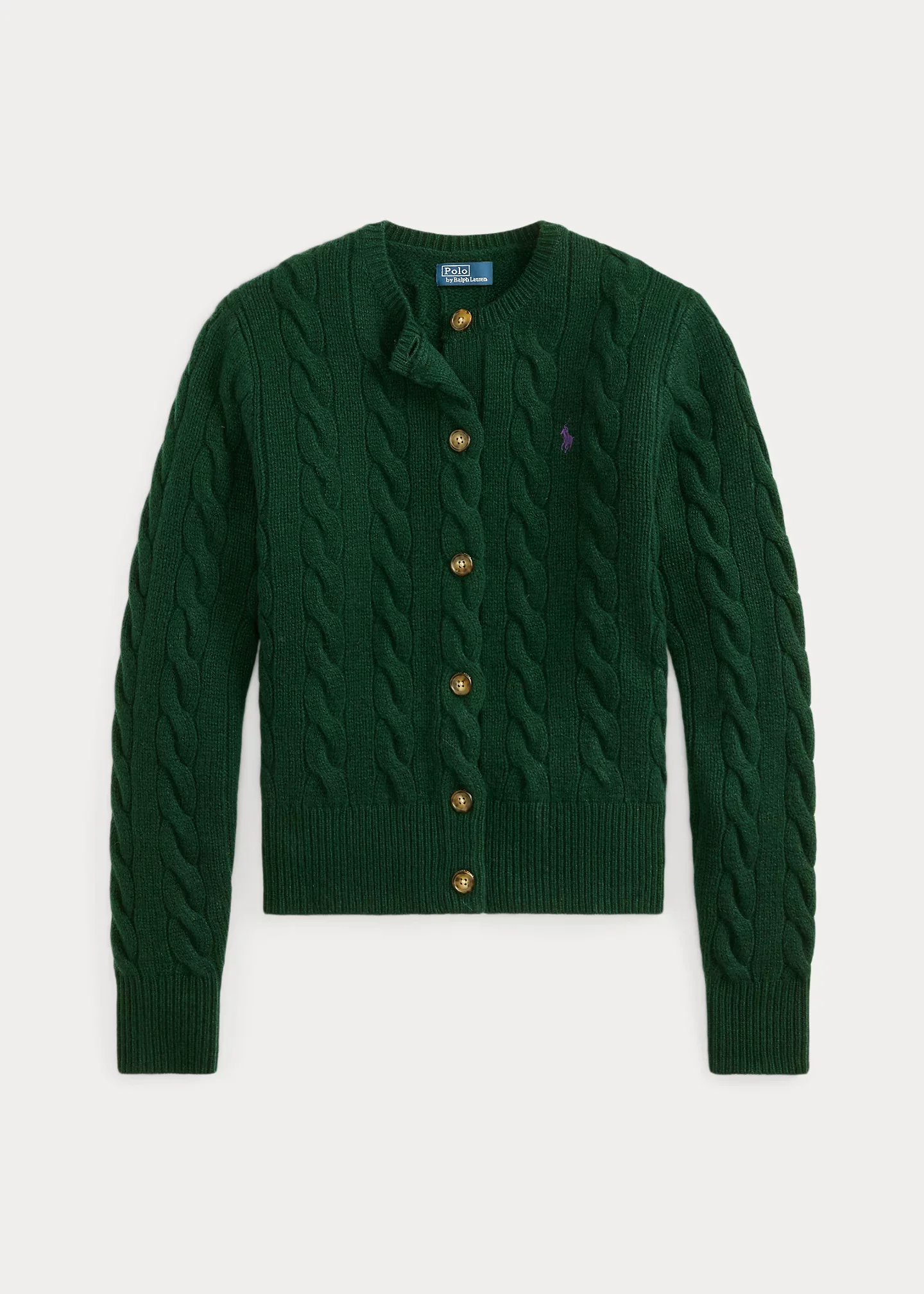 Cable-Knit Wool-Cashmere Cardigan - 1