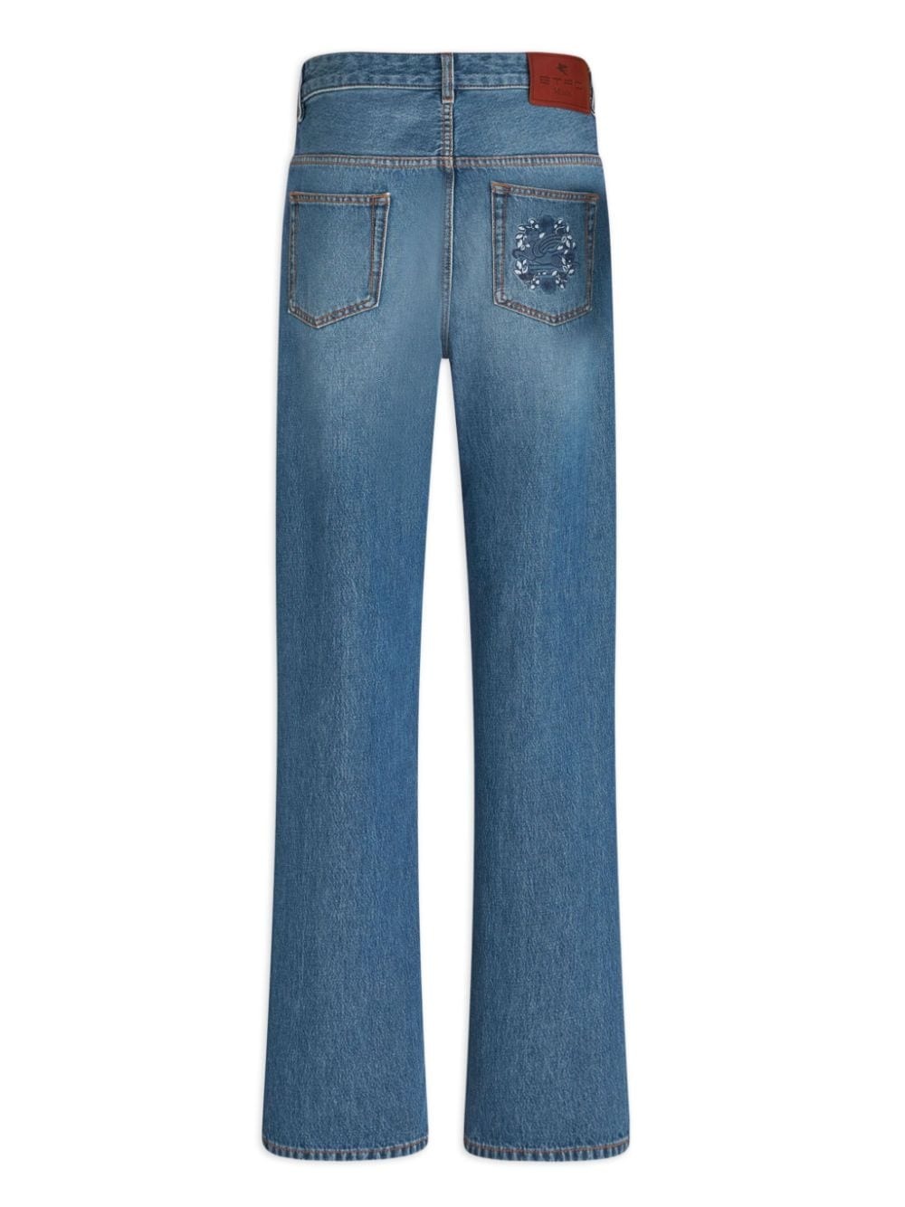 Pegaso-embroidered wide-leg jeans - 7