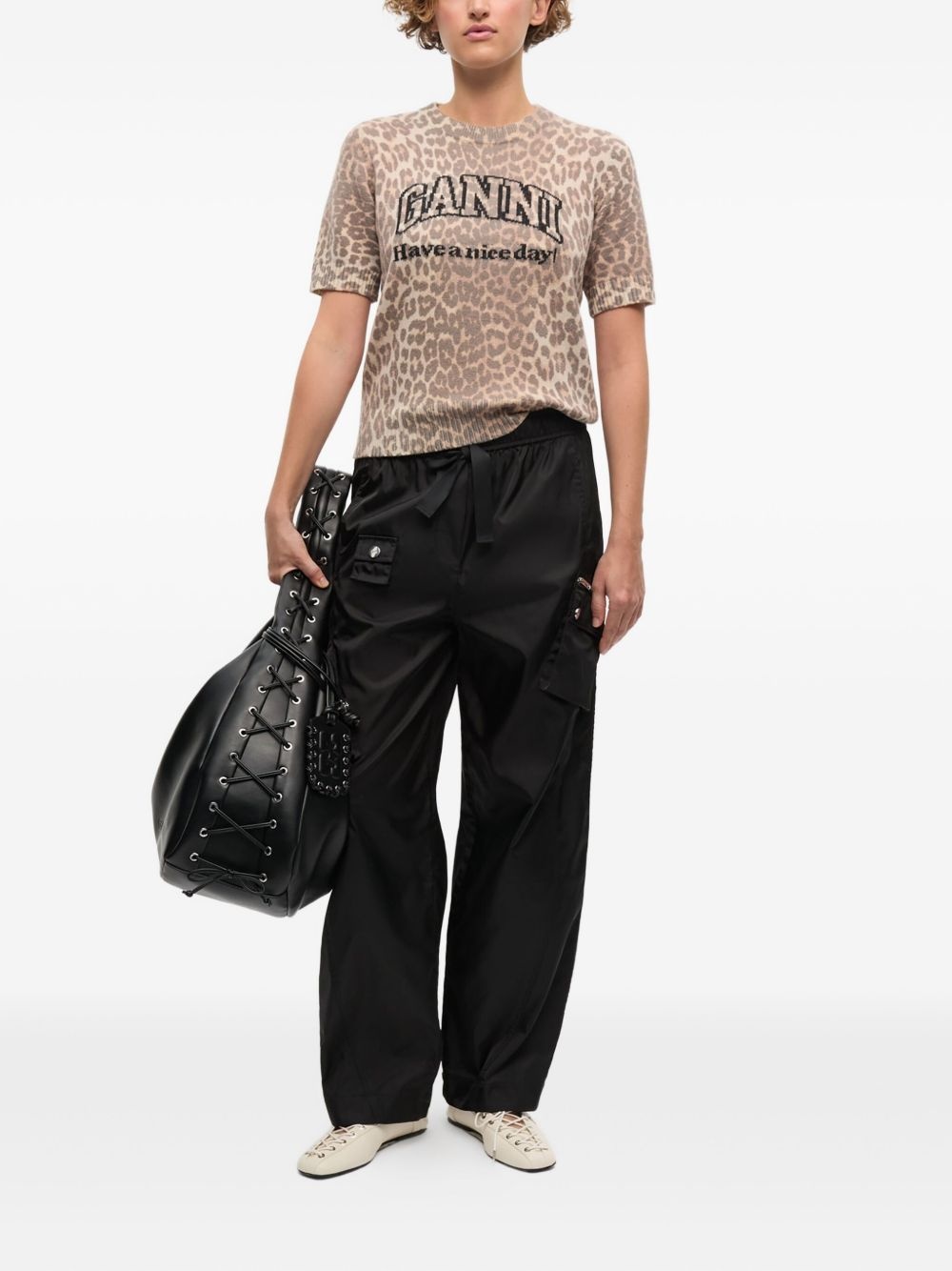 intarsia-knit logo T-shirt - 2