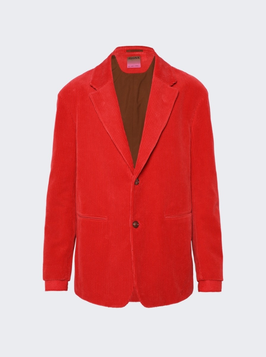 X The Elder Statesman Corduroy Jacket Red - 4