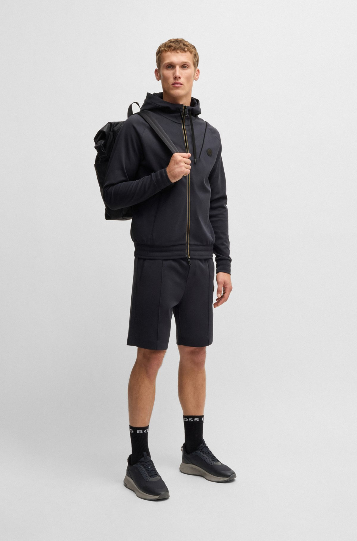 ZIP-UP HOODIE WITH DOUBLE B MONOGRAM - 4