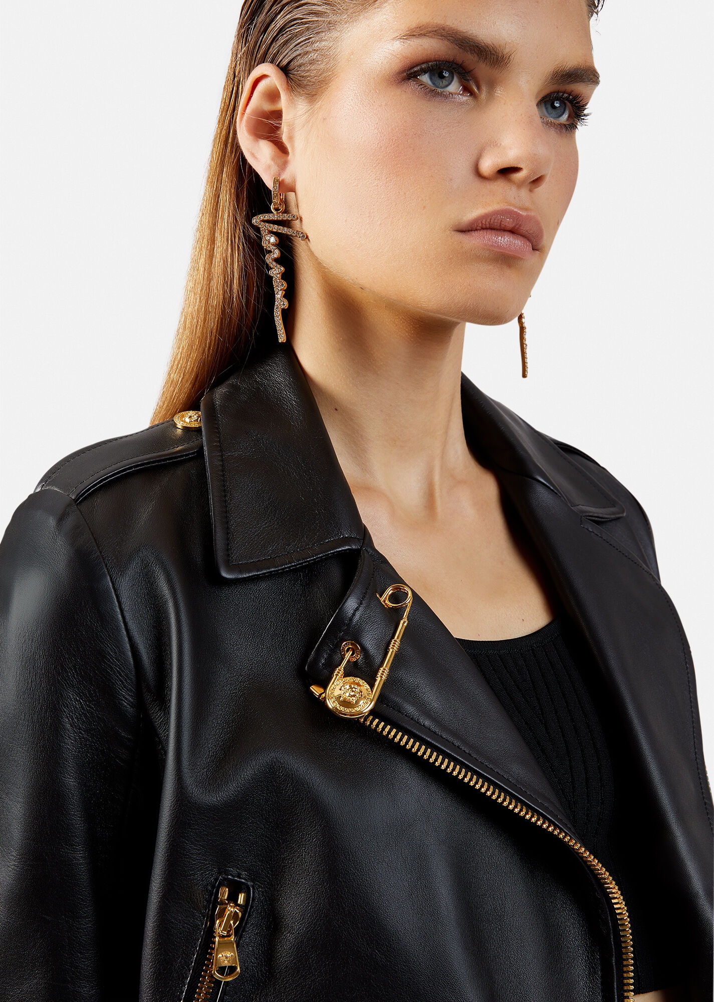 Safety Pin Nappa Leather Jacket - 5