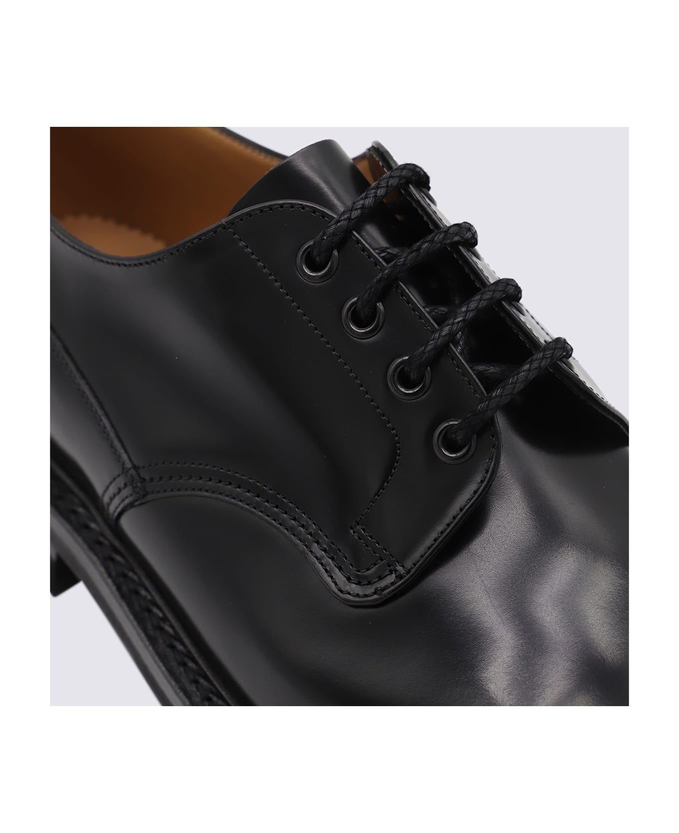 Black Leather Neil Lace Up Shoes - 4