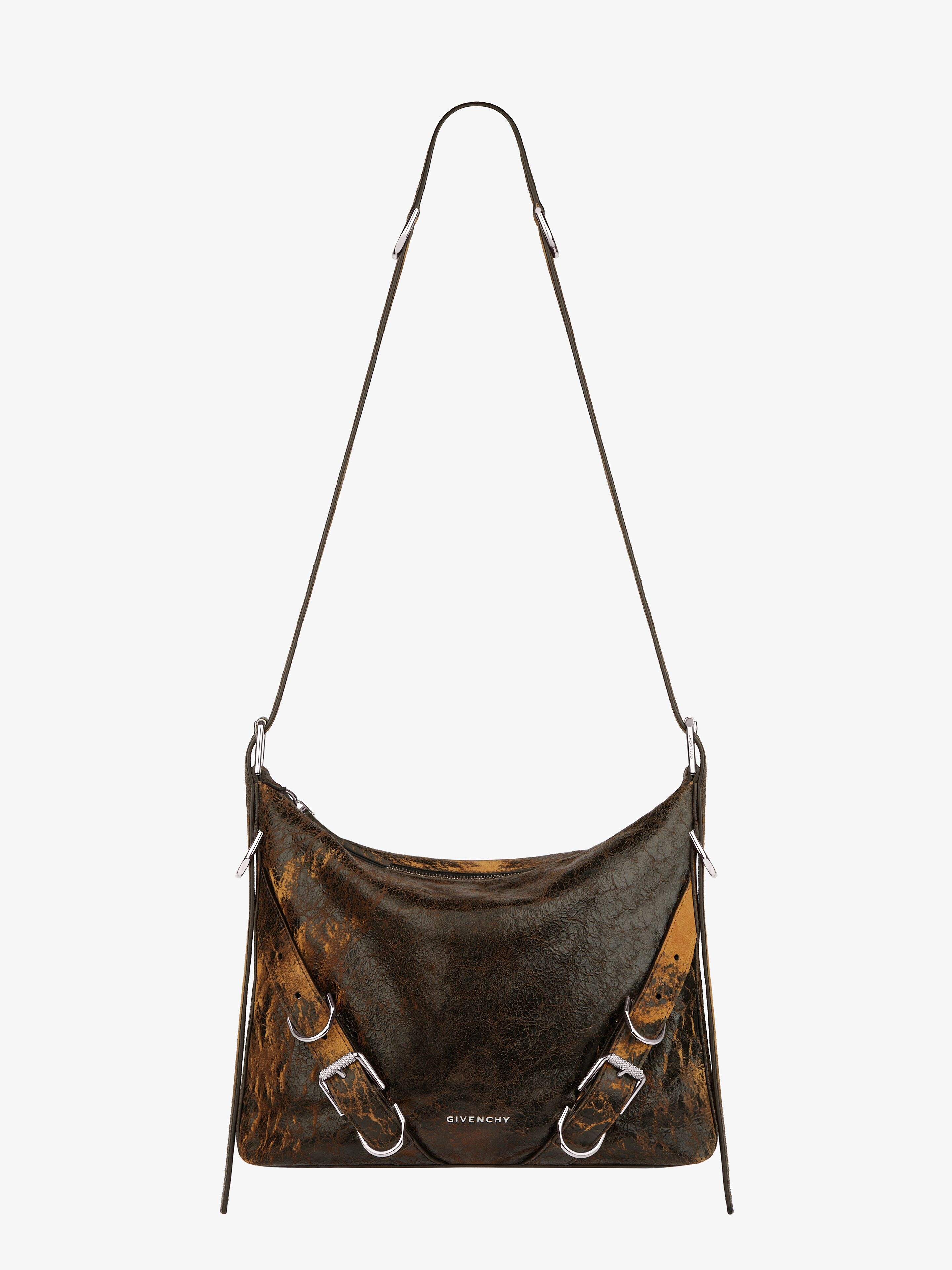 VOYOU CROSSBODY BAG IN CRACKLED LEATHER - 1