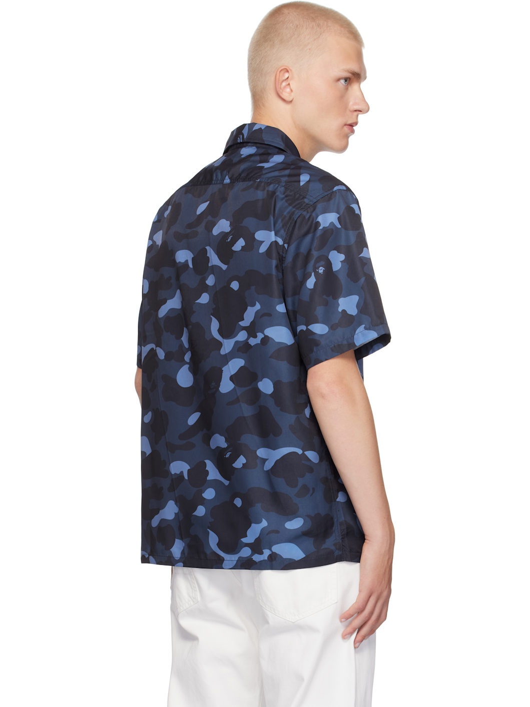 Navy Color Camo Ape Head One Point Shirt - 3