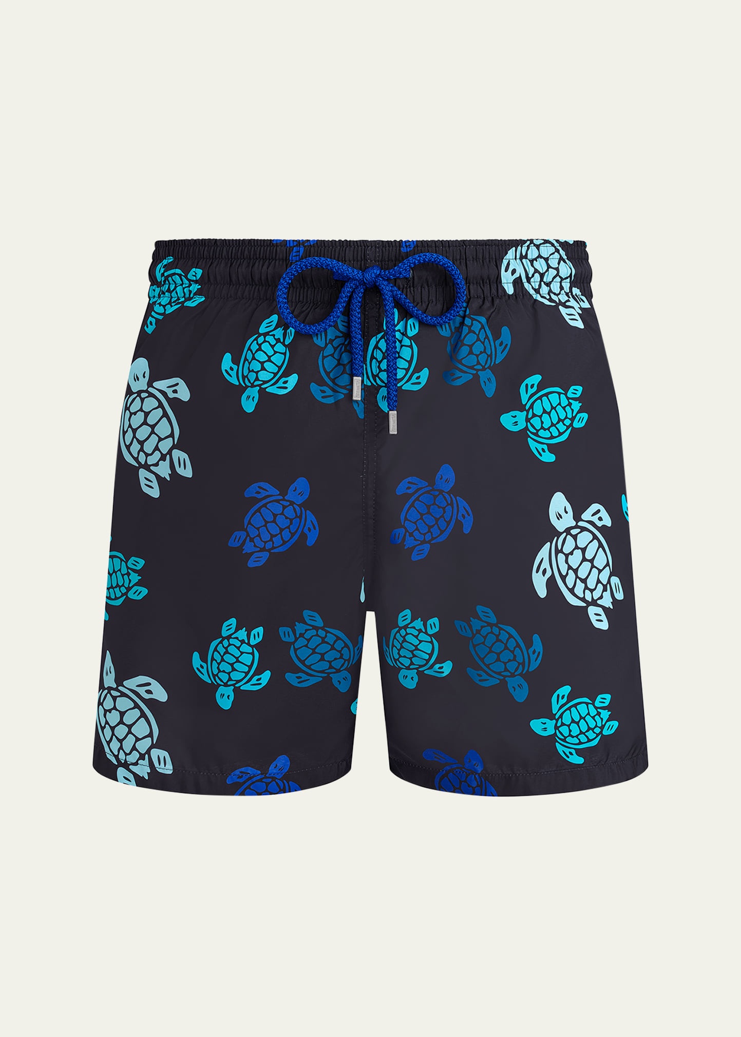 Men's Multicolor Turtle-Print Swim Shorts - 1