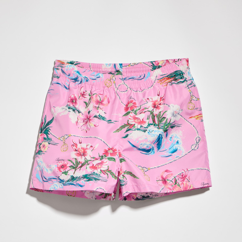 Printed nylon swim shorts - 1