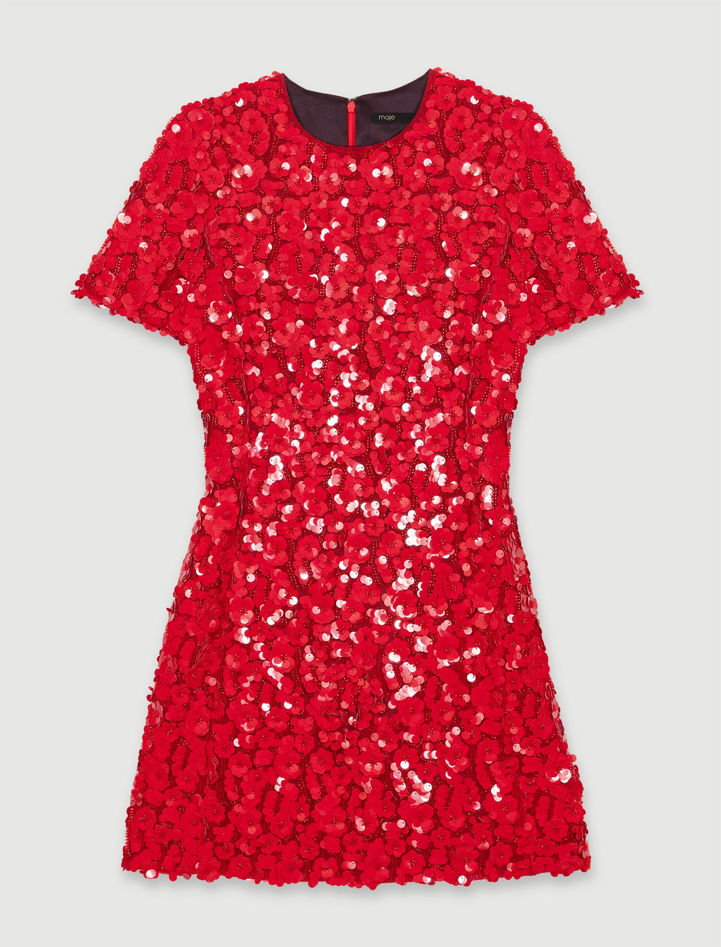 Short sequinned floral dress - 1