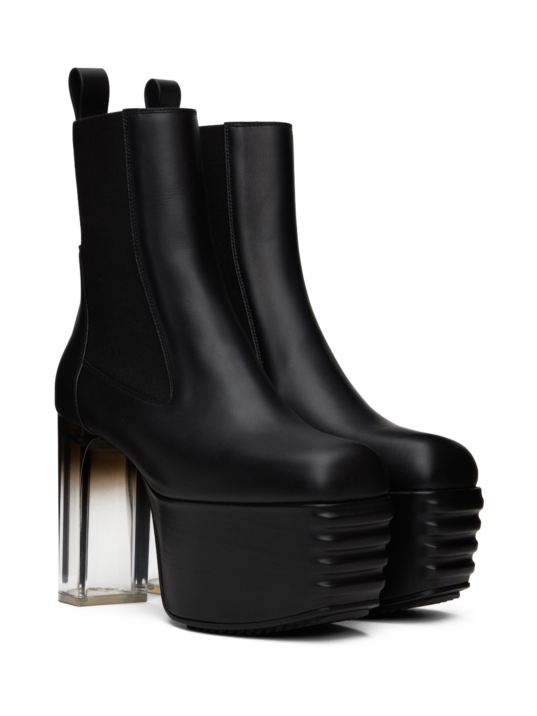 Black Minimal Grill Boots - 4