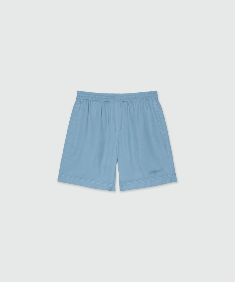 Bermuda shorts in powder blue fluid viscose 1