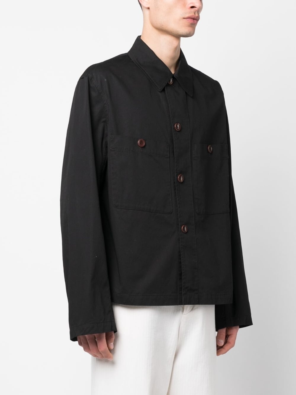 military-inspired cotton overshirt - 3