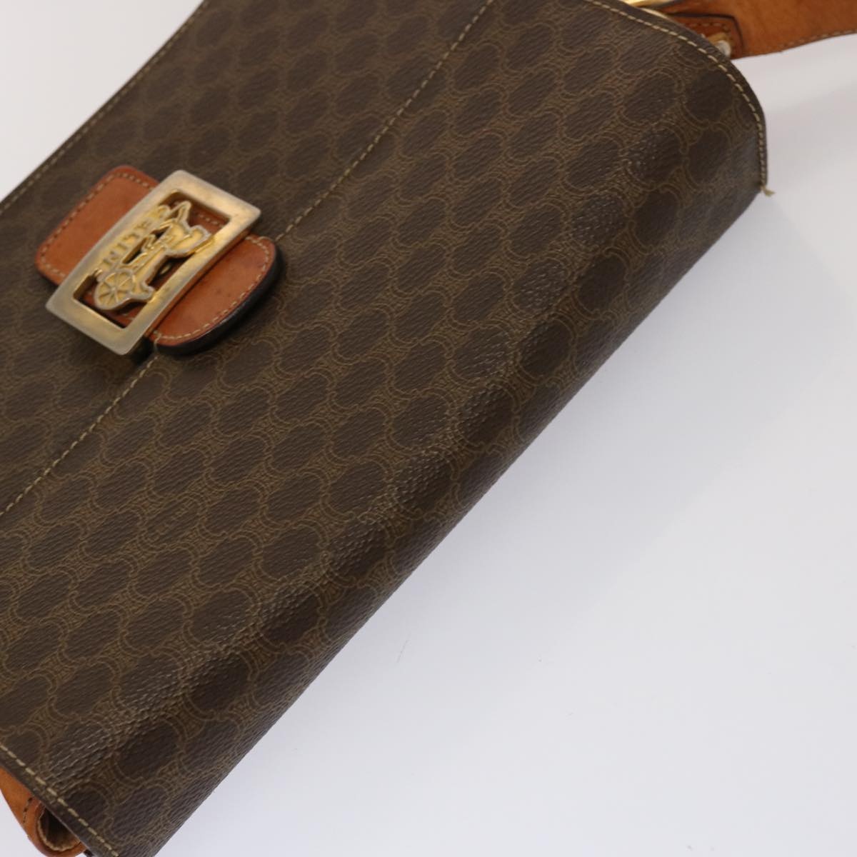 CELINE Macadam Canvas Shoulder Bag Pvc Brown - 6