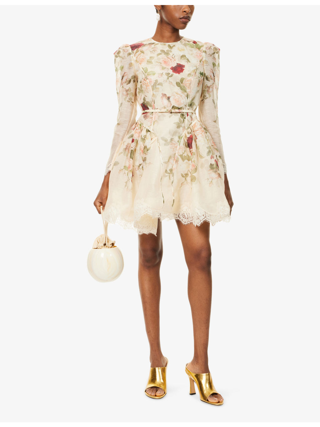Hypnotic Lace Linen And Silk Mini Dress - 2