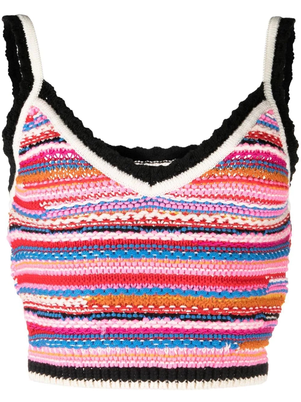 striped crochet-knit vest - 1