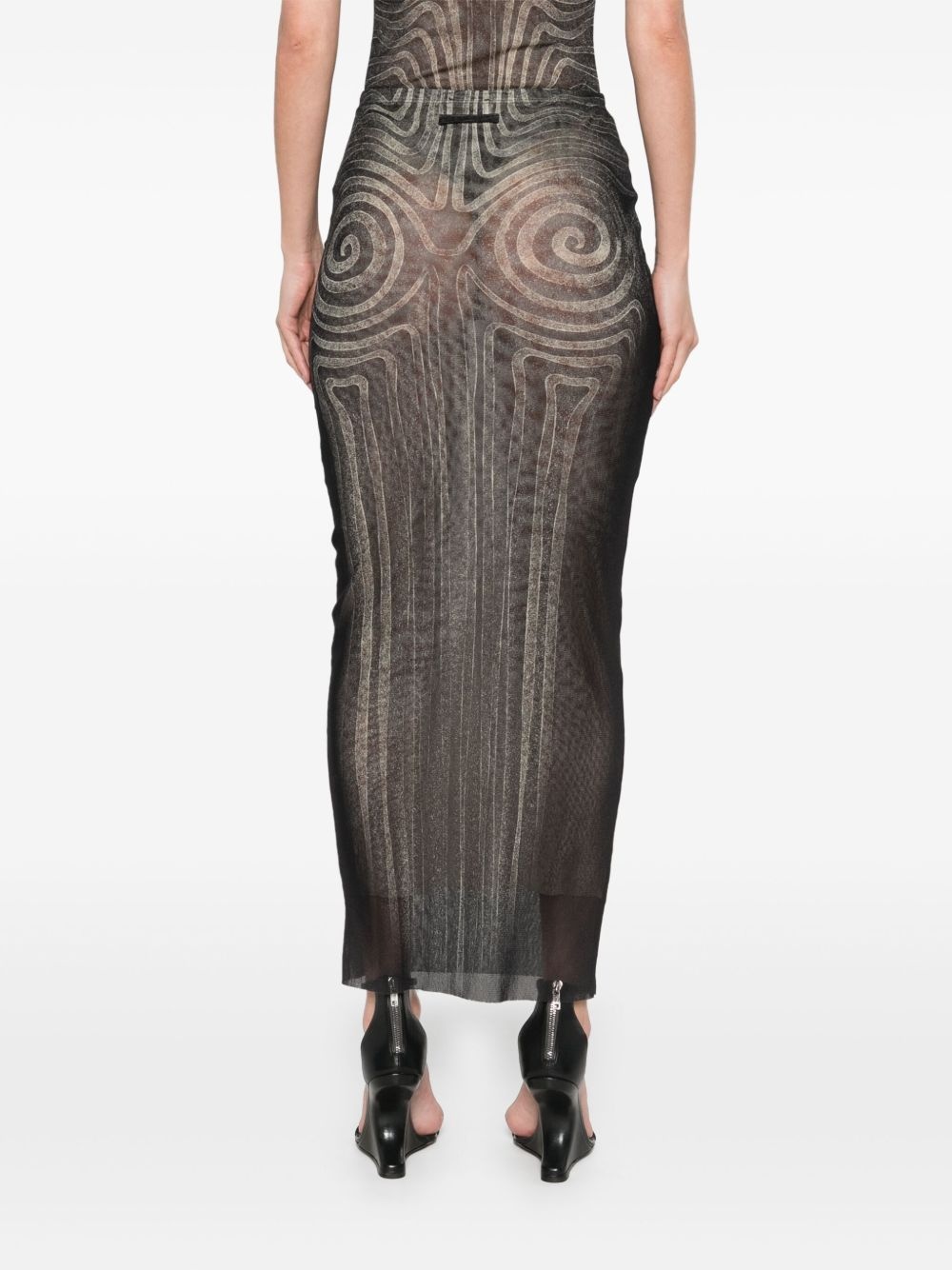 Spiral mesh maxi skirt - 4