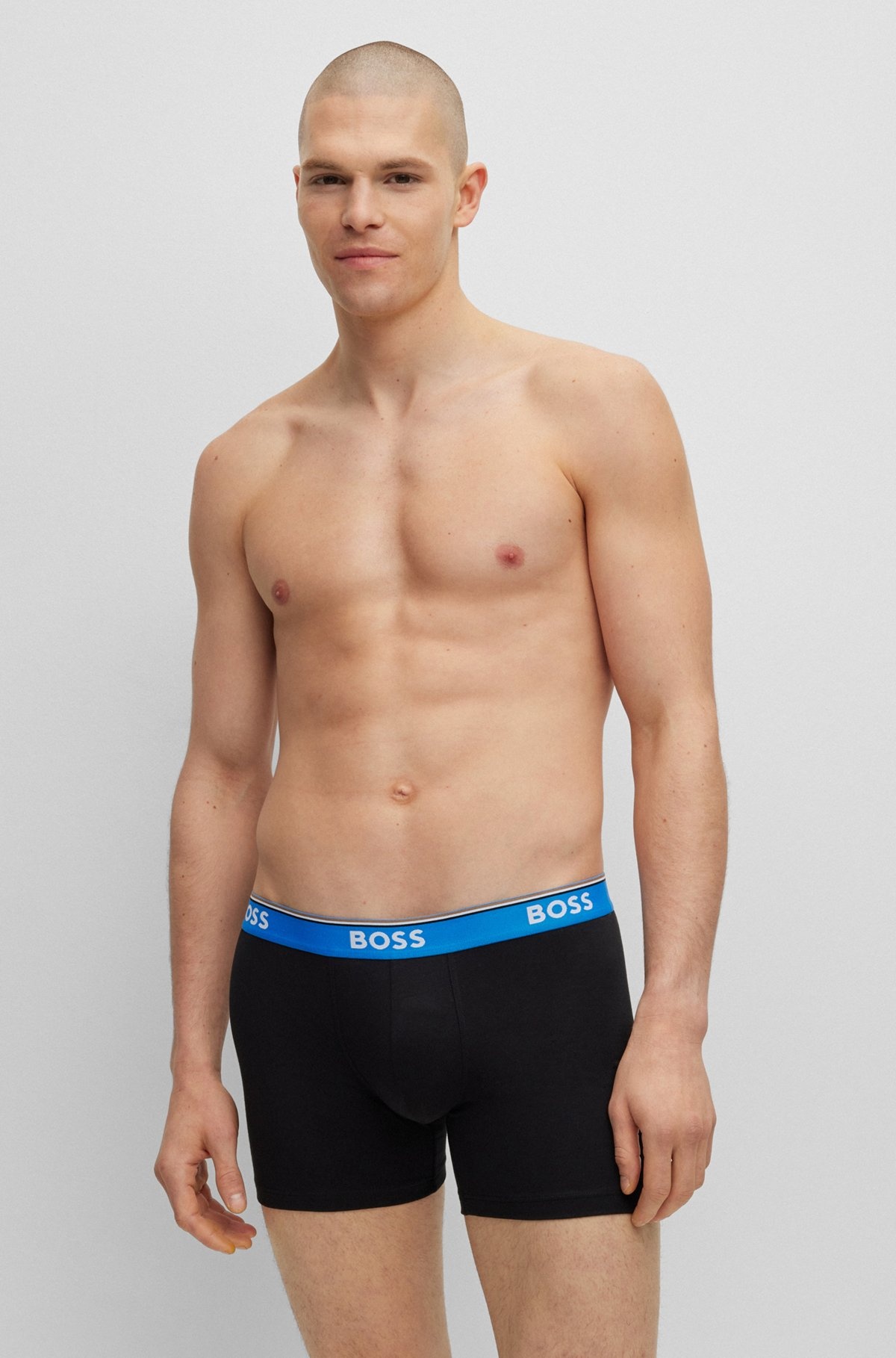 THREE-PACK OF STRETCH-COTTON BOXER BRIEFS WITH LOGOS - 6