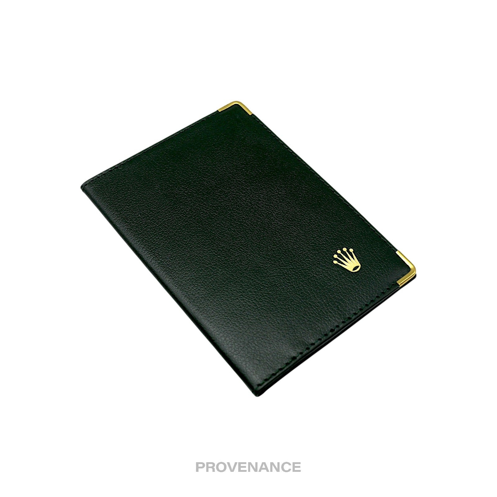 Rolex Crown Passport Wallet - Forest Green Leather R - 3