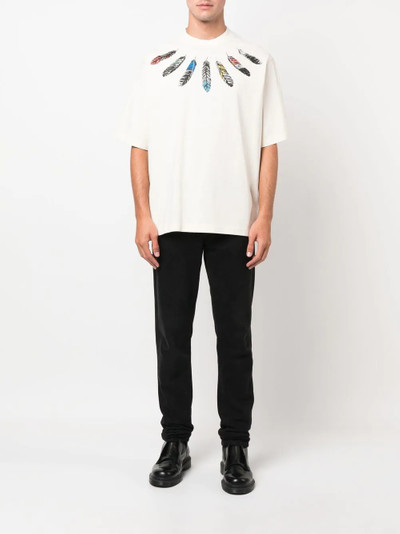 Marcelo Burlon County Of Milan feather-print T-shirt outlook