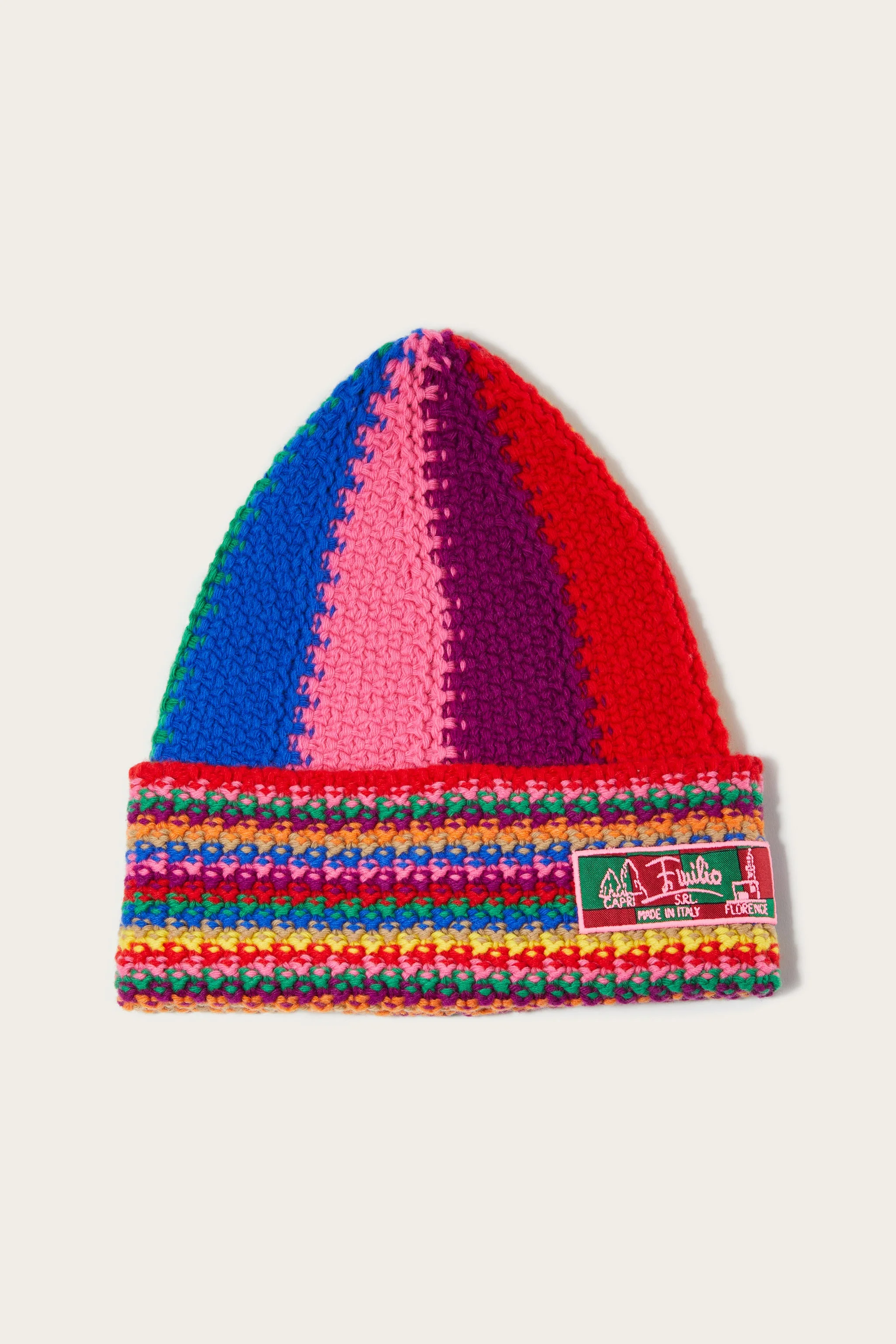 COLOURBLOCK WOOL BEANIE HAT - 1