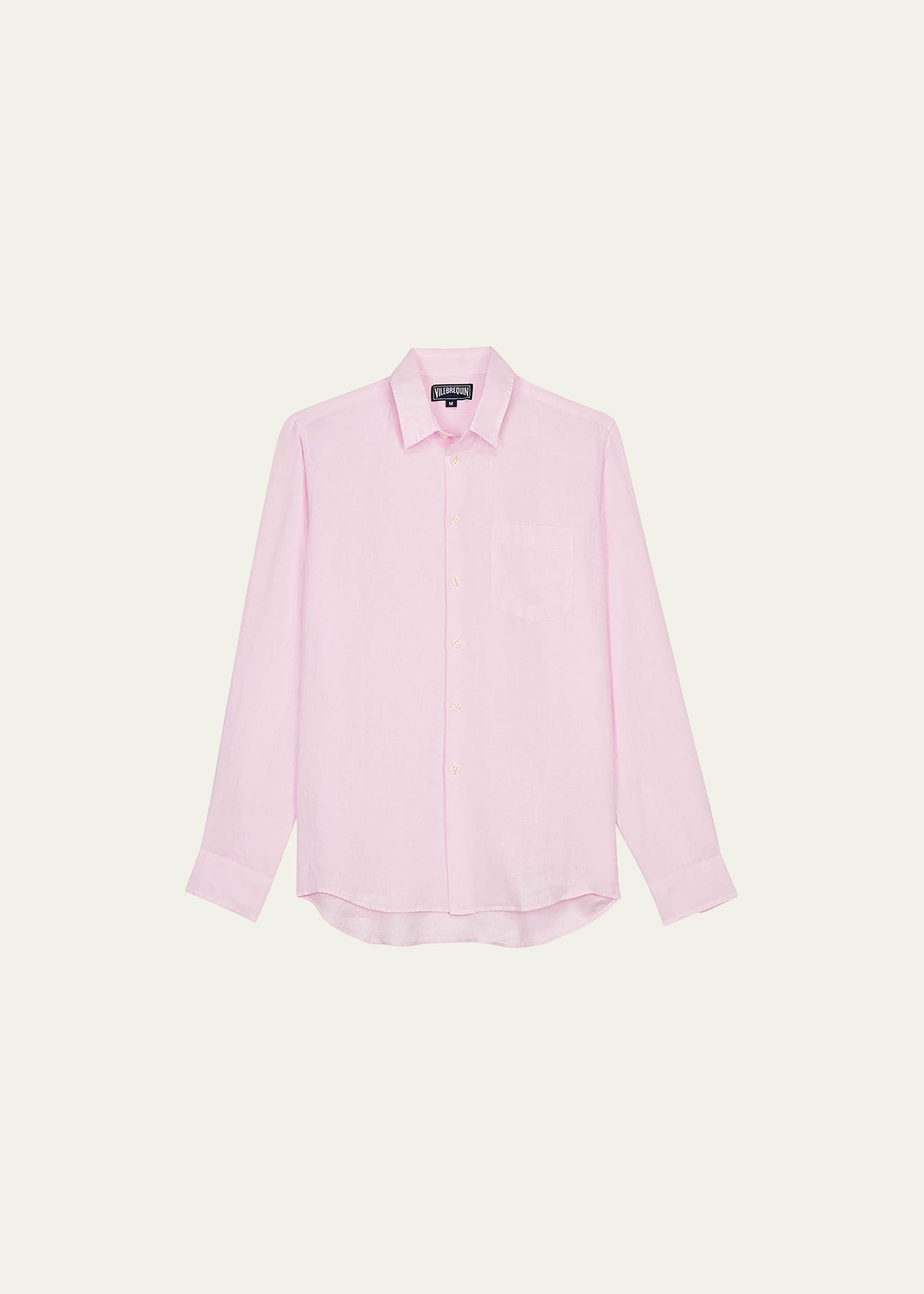 Men's Caroubis Solid Linen Sport Shirt - 1