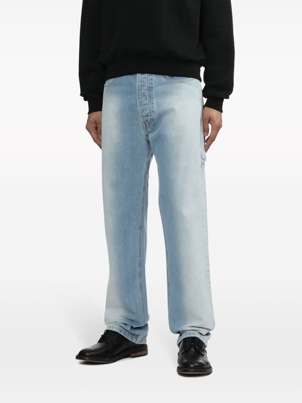 cut-out straight-leg jeans - 3