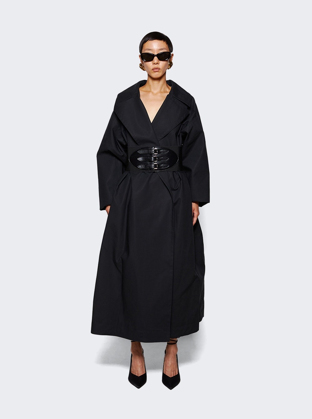 Belted Trench Coat Black - 3