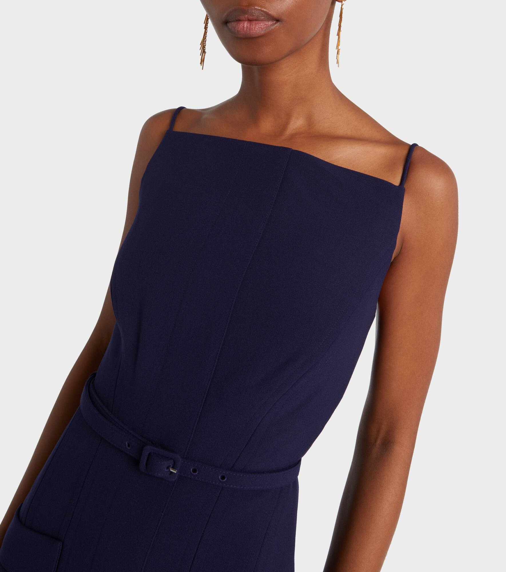 Belted crêpe midi dress - 4