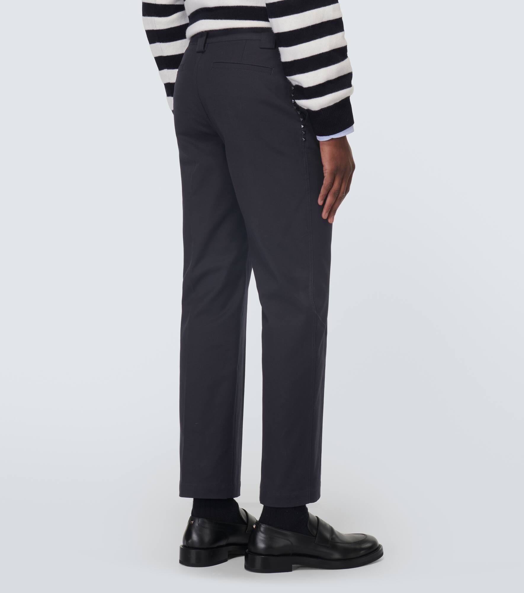 Rockstud canvas straight pants - 4