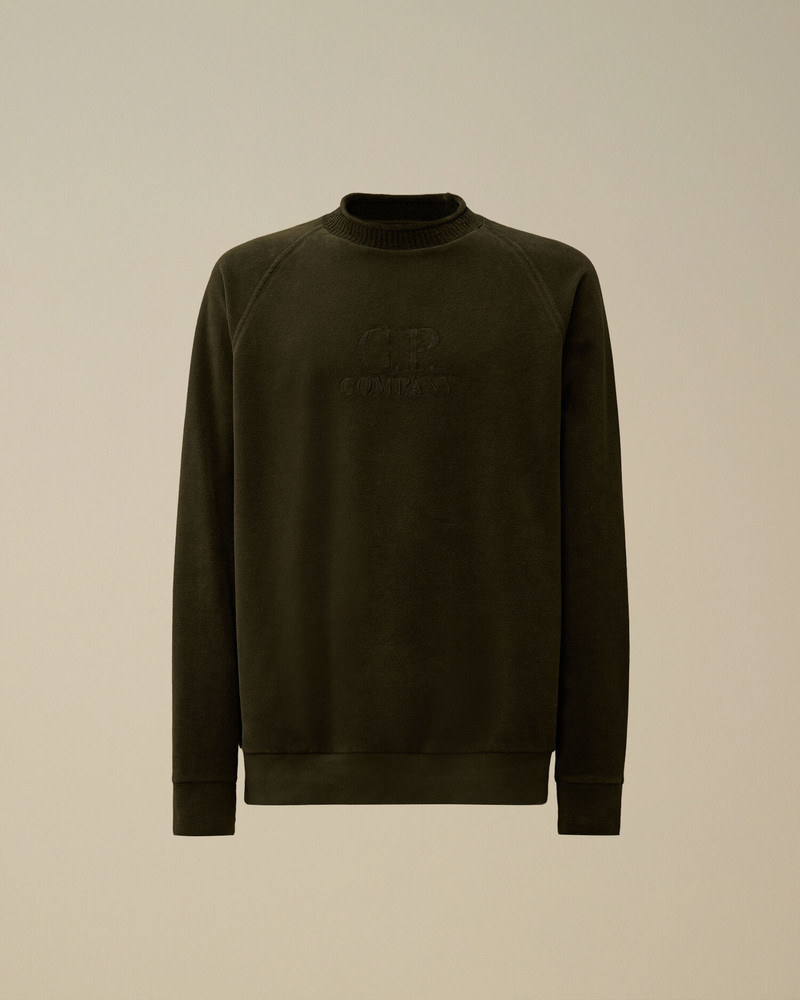 Brushed Emerized Diagonal Fleece Mockneck Sweatshirt 1