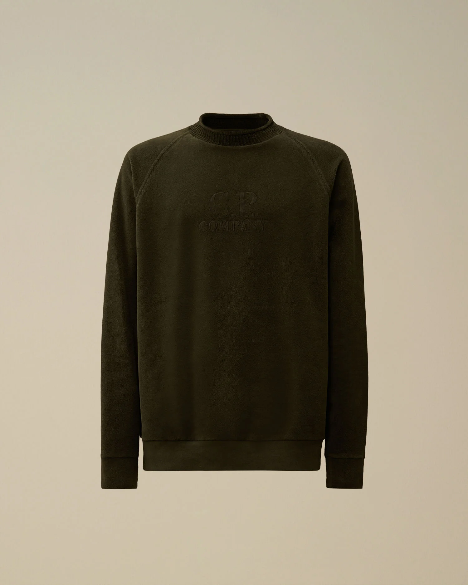 Brushed Emerized Diagonal Fleece Mockneck Sweatshirt - 1