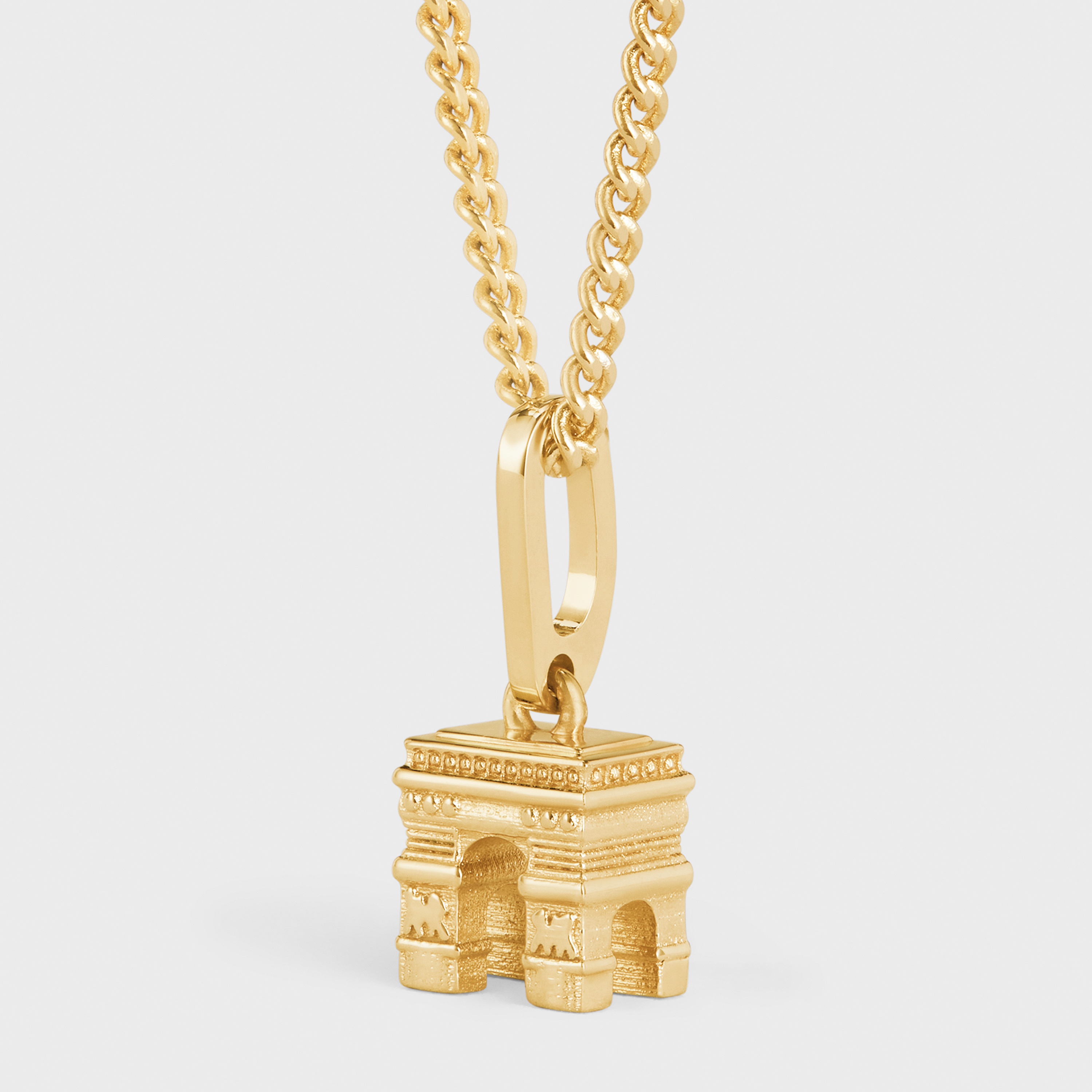 Celine Separables Arc de Triomphe Mini Pendant in Brass with Gold Finish - 4