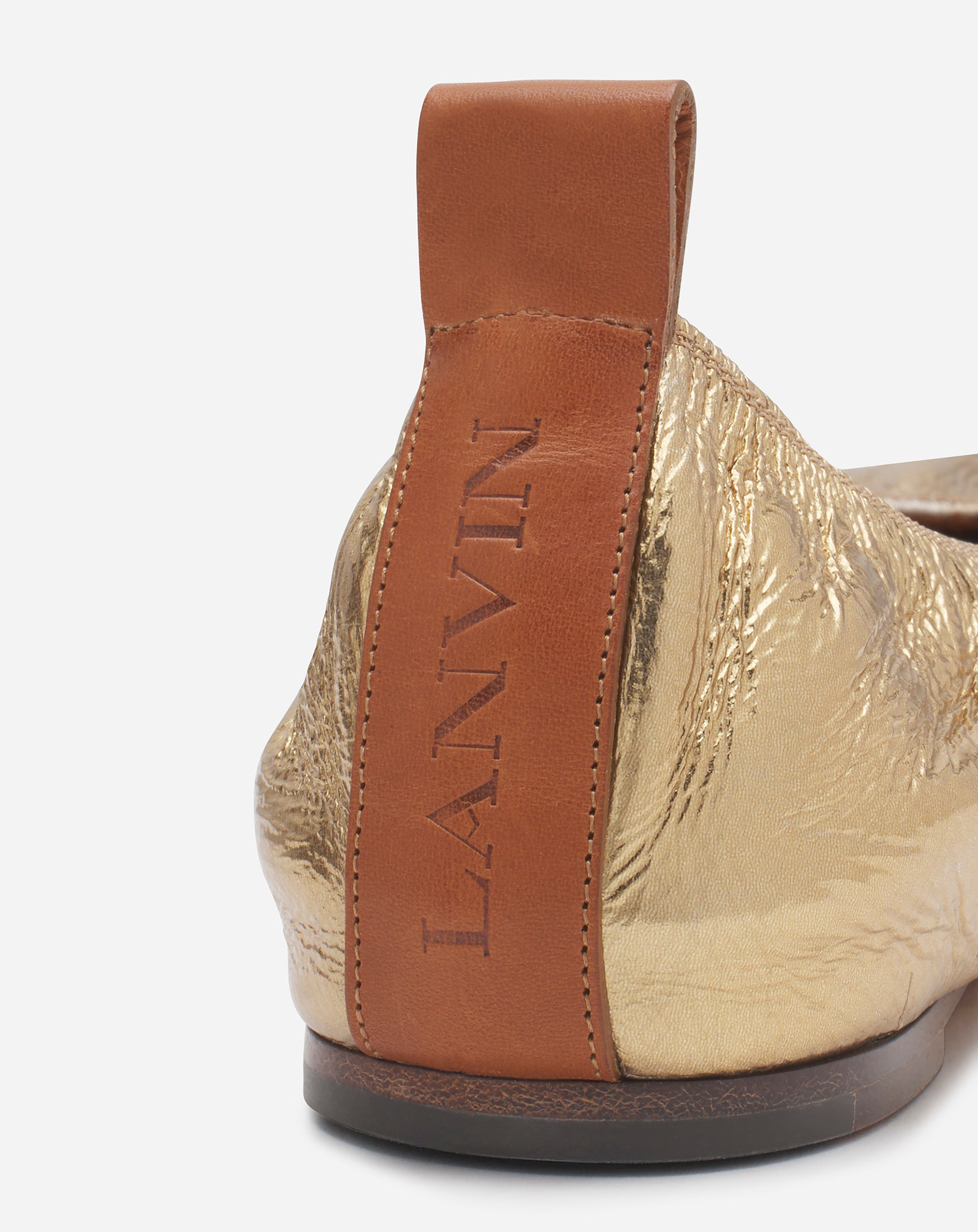 THE BALLERINA FLAT IN METALLIC LEATHER - 5