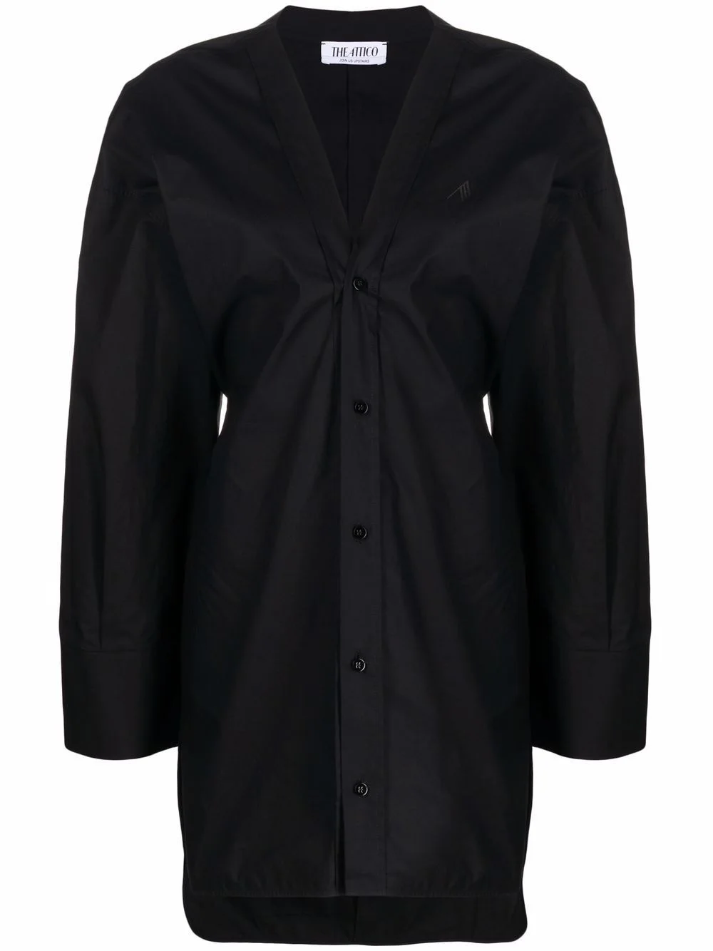 ruched-detail V-neck dress - 1