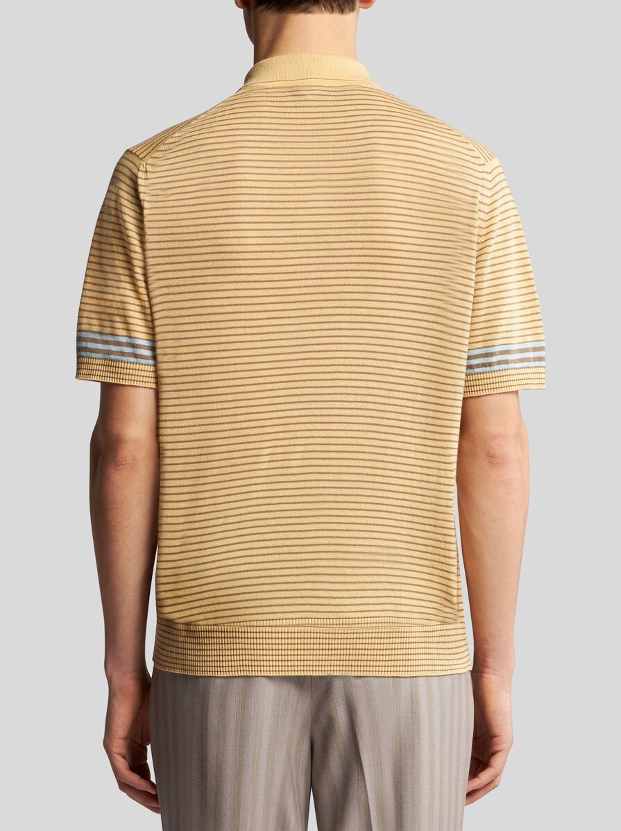 STRIPED KNIT POLO SHIRT WITH PEGASO DETAIL - 5