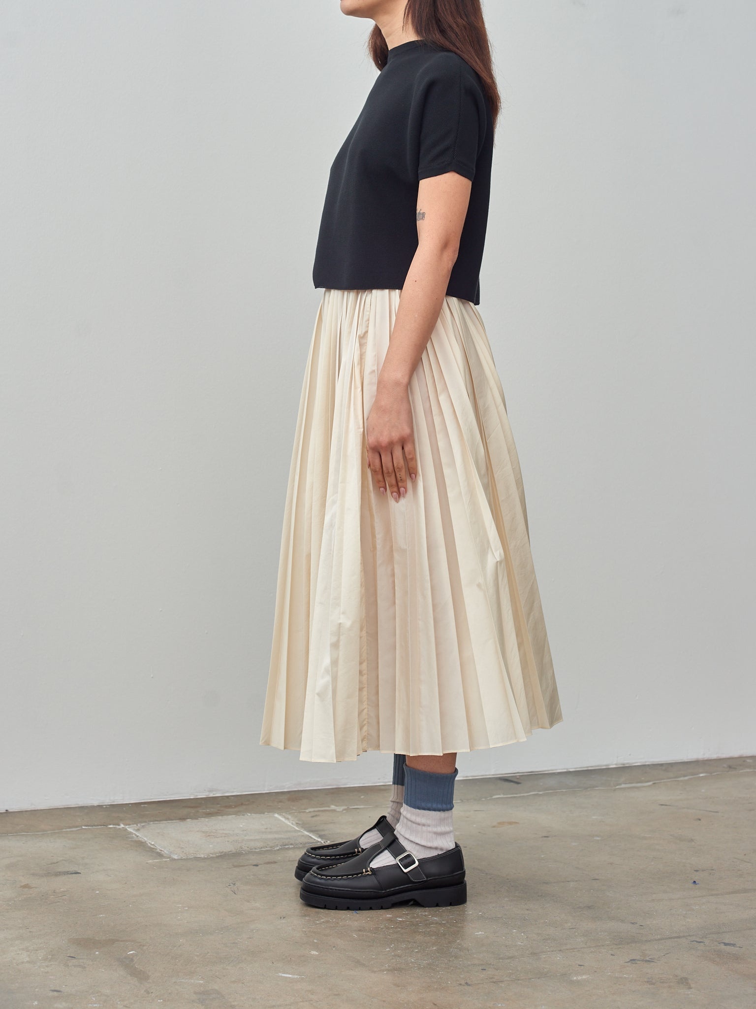 Knitted Light Cotton T-Shirt - Black - 4