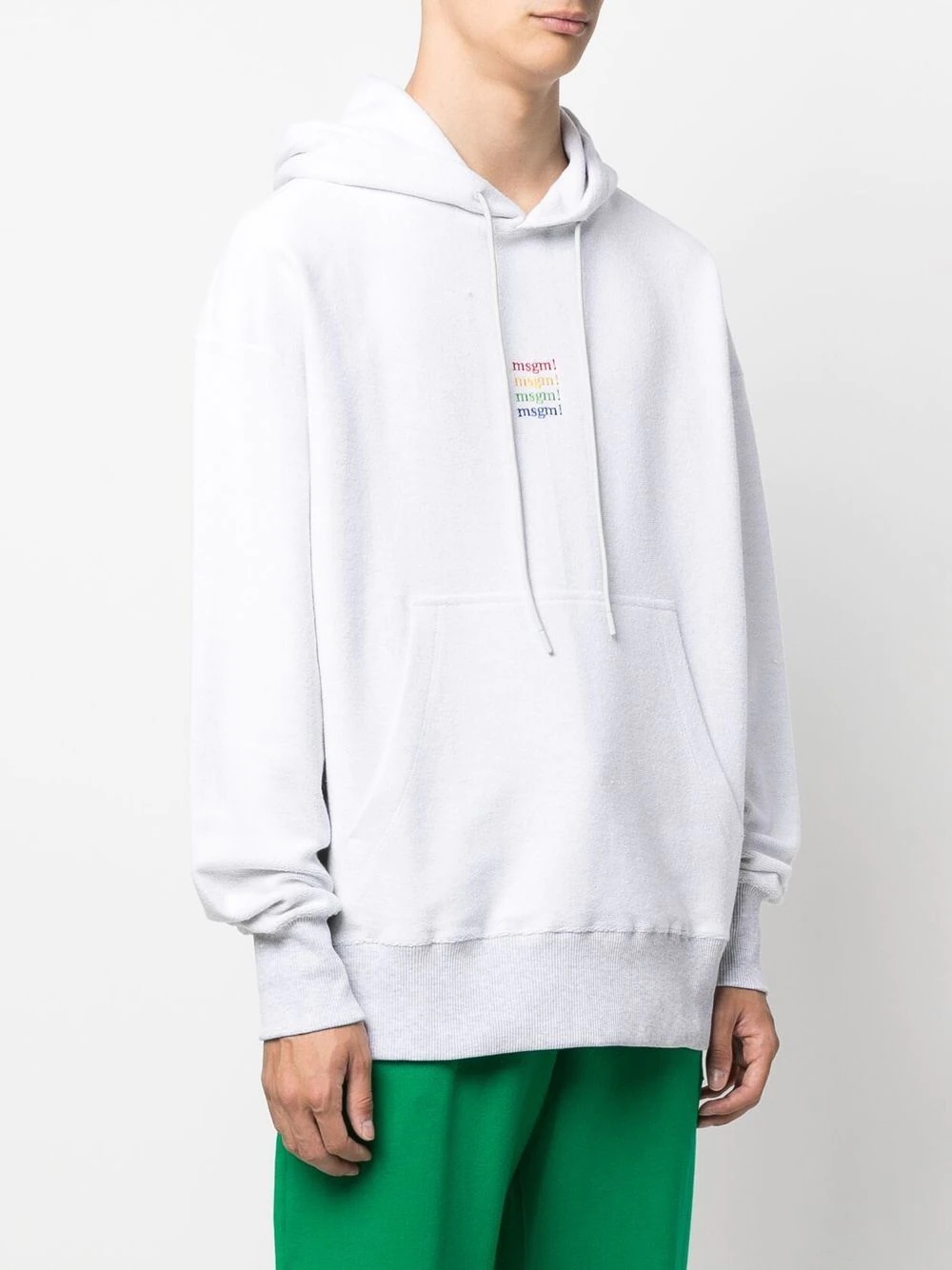 embroidered-logo drawstring hoodie - 3