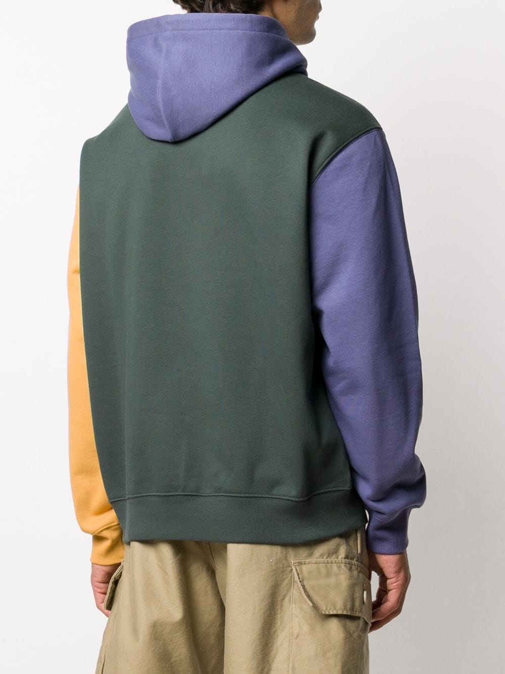 logo-print colour-block hoodie - 4